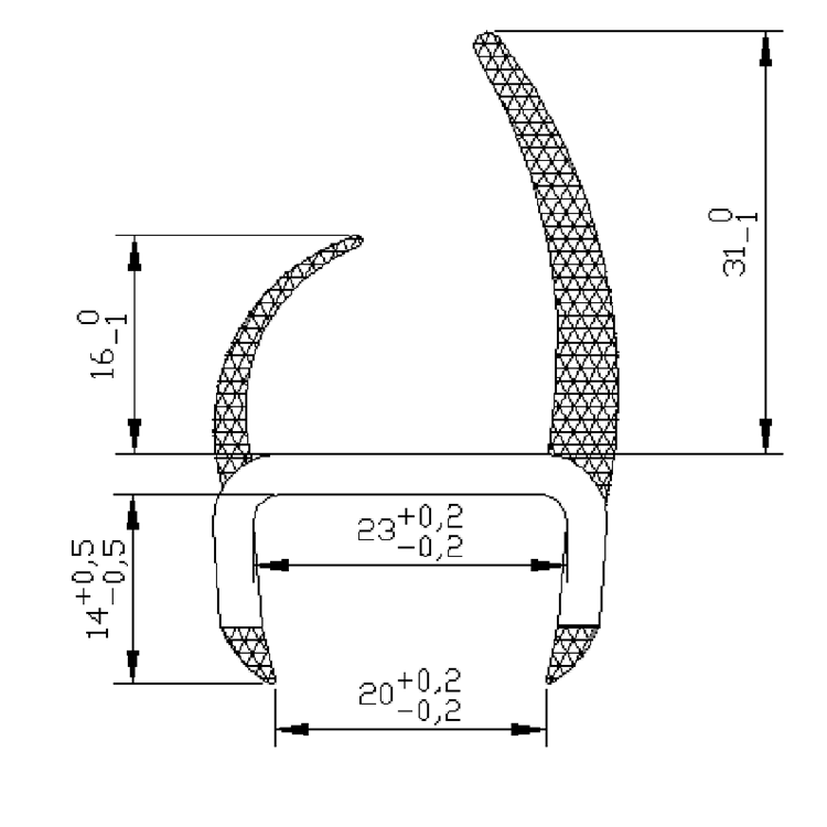 Tiras de sellado de PVC de 23 mm de ancho ZSSG23