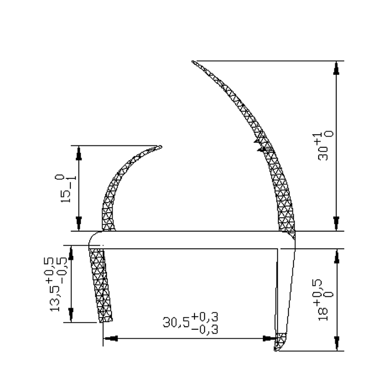 Tiras de sellado de PVC coextruidas de 30,5 mm de ancho ZSSG30-F